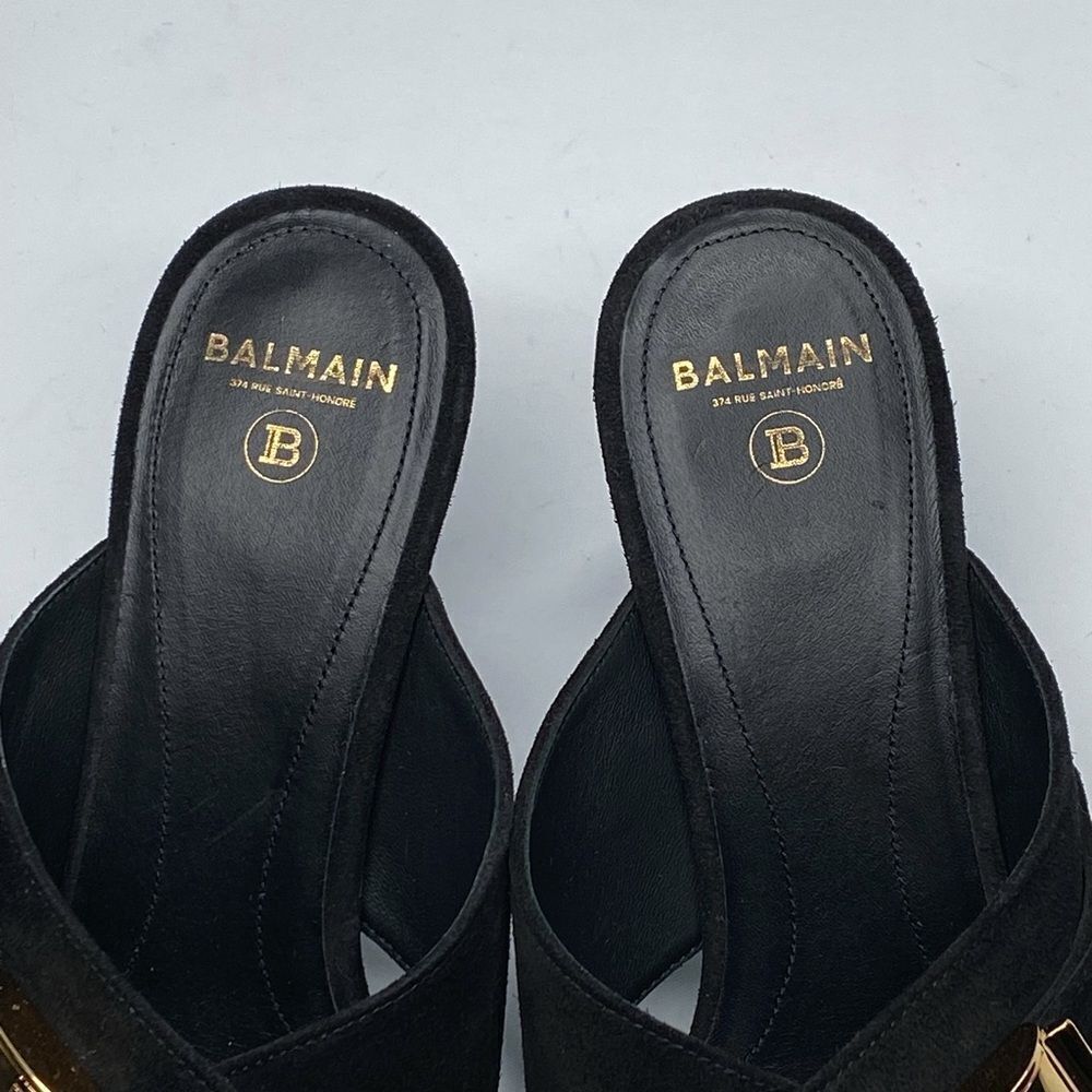 Balmain Uma Mules In Suede Leather size 37.5 - Picture 6 of 15